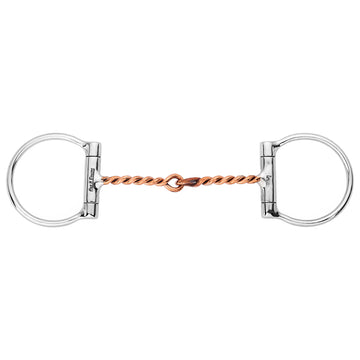 BAR H EQUINE D Ring Twisted Copper Wire Jointed Snaffle Bit